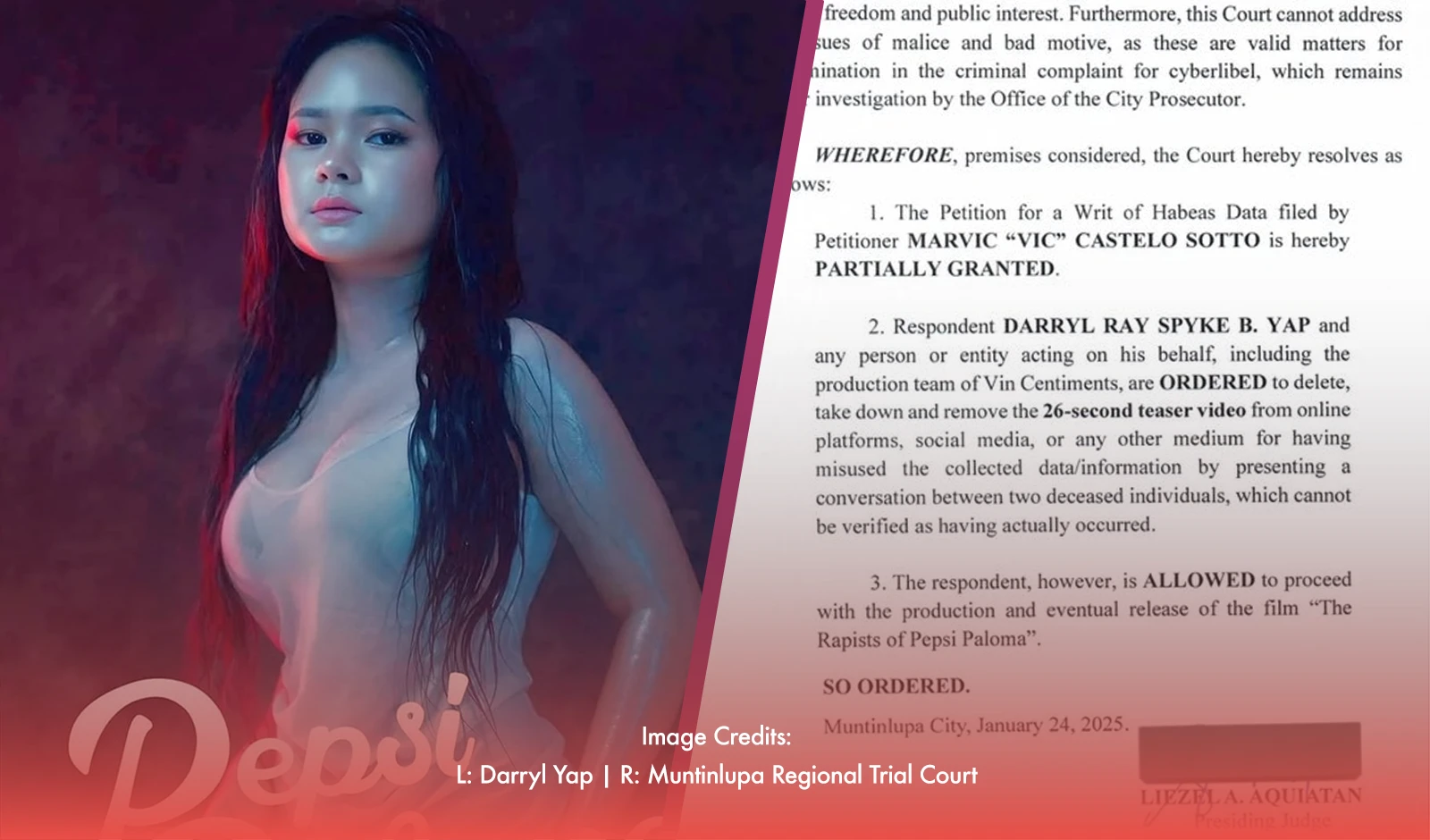 Court Orders Take Down Of Pepsi Paloma Film Teaser