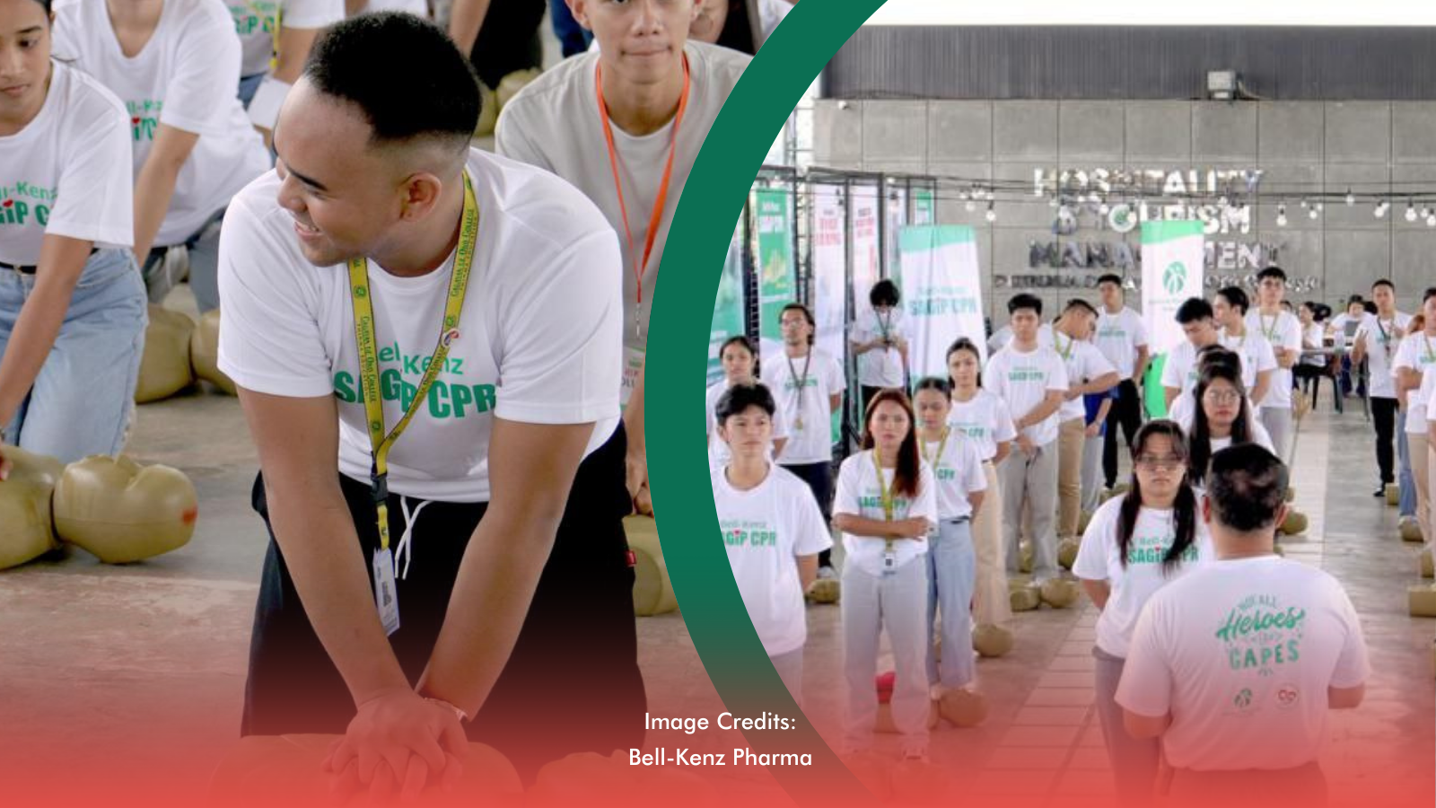 A volunteer doing a CPR